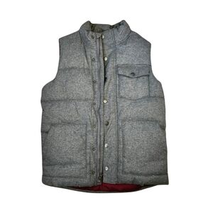 Old Navy Boys Gray Puff Vest Size XL (14/16) with Red Lining FULL ZIP